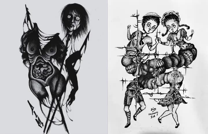 darkwork horror designs by Dim | HCMC Tattoo Artist
