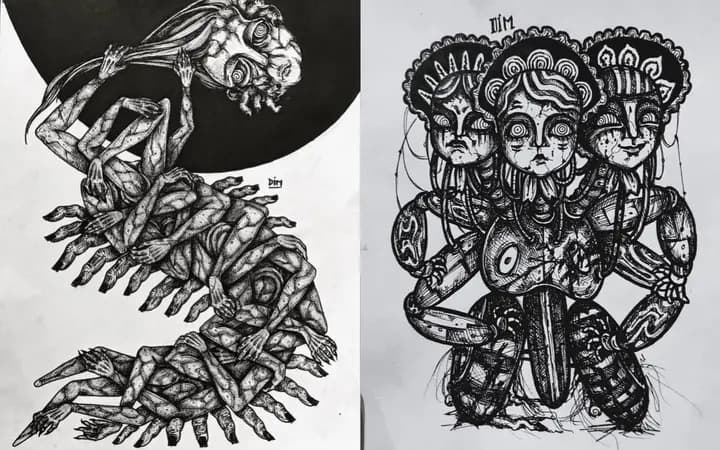 darkwork doll designs by Dim | HCMC Tattoo Artist